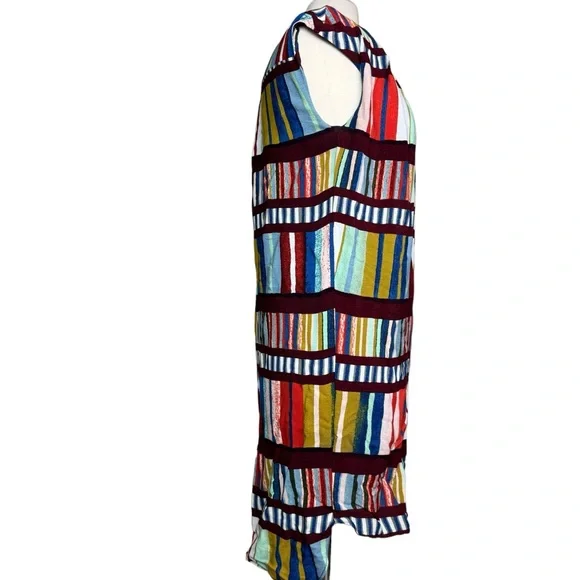 Anthropologie Maeve Womens Dress Au Revoir Striped Multicolor Tunic Shift Size 6 - Picture 3 of 6